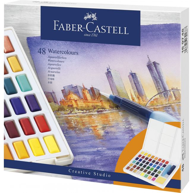 Acuarele 48 culori creative studio faber-castell