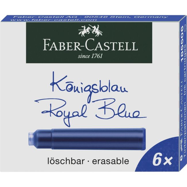 Cartuse cerneala mici albastru 6 buc/cutie faber-castell