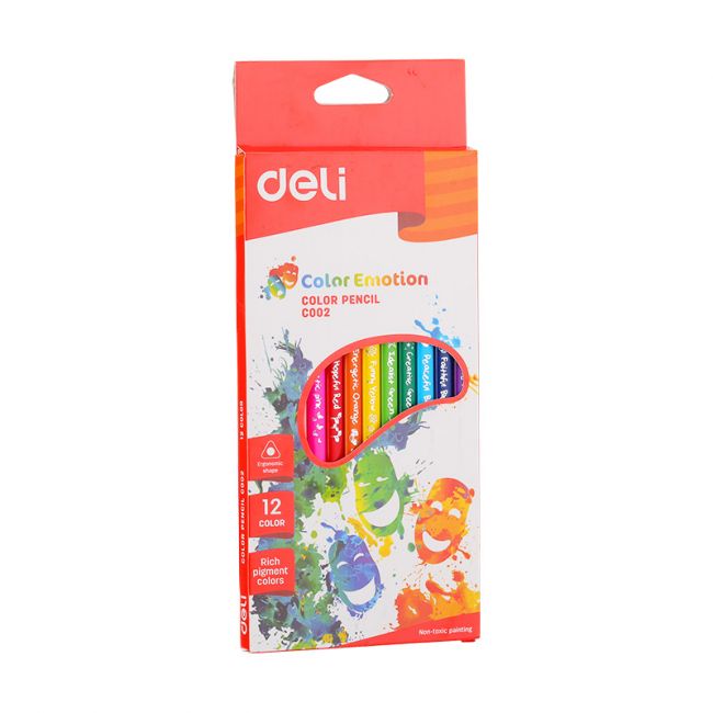 Creioane colorate 12 culori color emotion deli