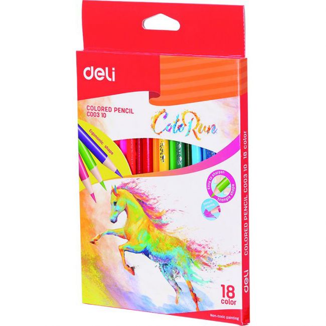 Creioane colorate 18 culori colorun deli