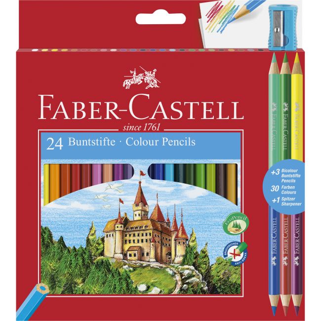 Creioane colorate 24+3 culori eco faber-castell