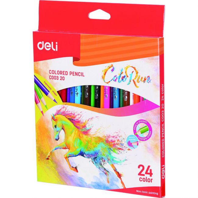 Creioane colorate 24 culori colorun deli
