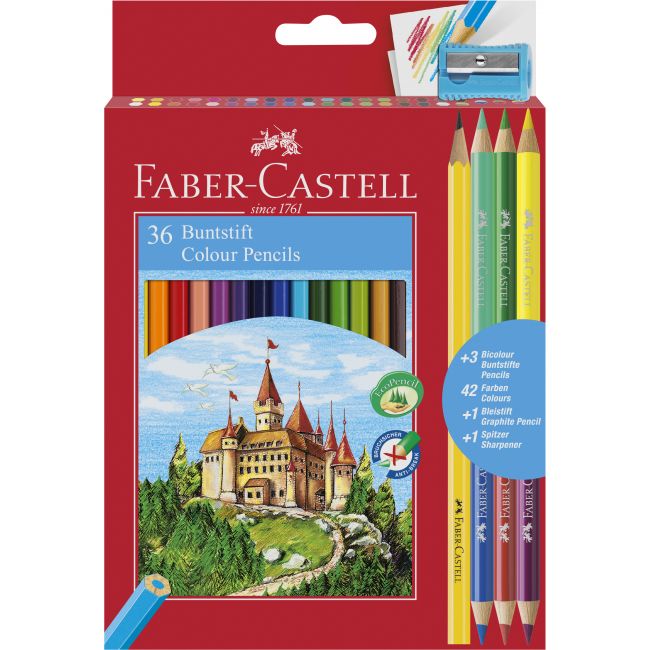 Creioane colorate 36+3+1 culori eco faber-castell