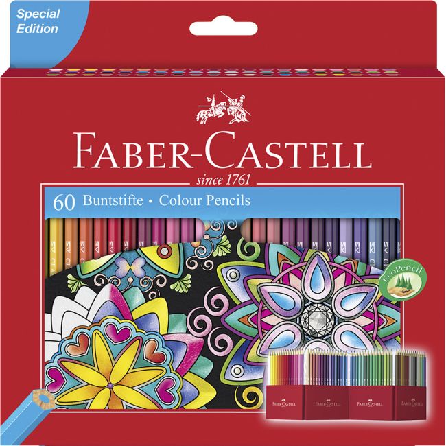 Creioane colorate 60 culori editie speciala faber-castell