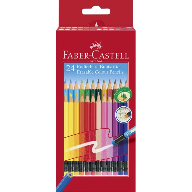 Creioane colorate cu guma eco faber-castell
