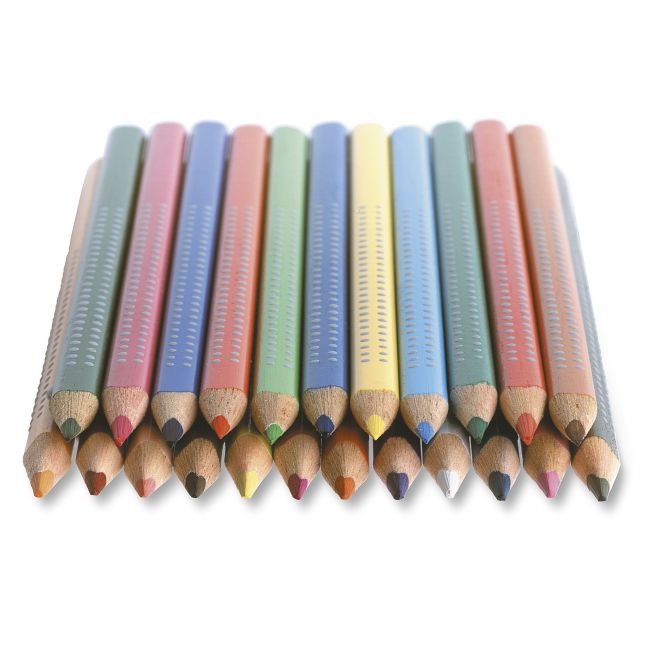 Creioane colorate jumbo grip faber-castell