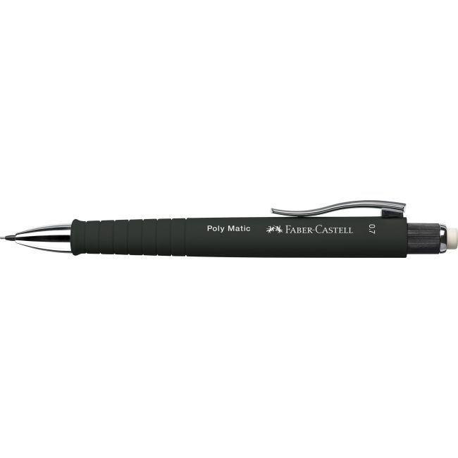 Creion mecanic 0.7mm poly matic negru faber-castell