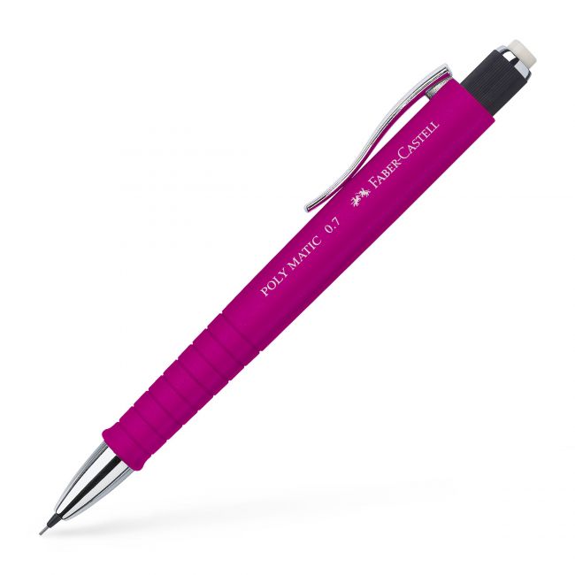 Creion mecanic 0.7mm poly matic roz faber-castell