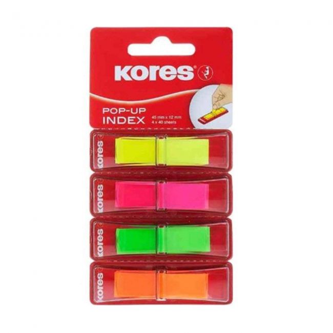 Index plastic 12x45mm 4 culori 40 file kores