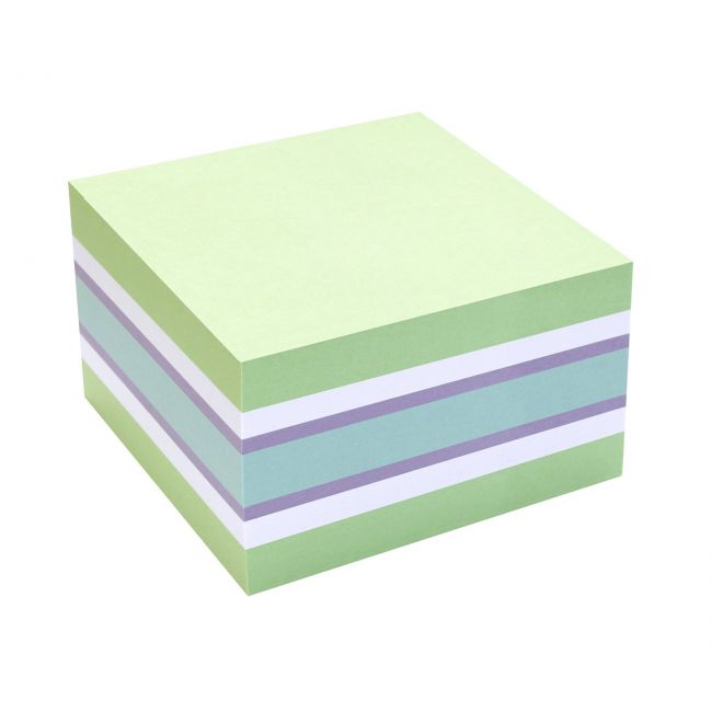 Notes adeziv 75x75mm verde pal-alb-violet- albastru 450 file info notes