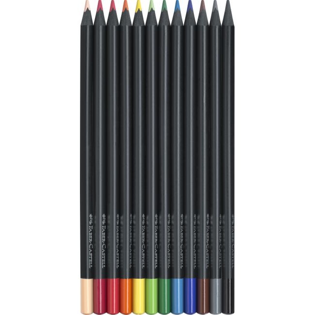 Creioane colorate 12 culori black edition faber-castell