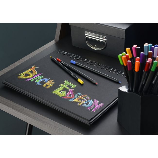Creioane colorate 24 culori black edition faber-castell
