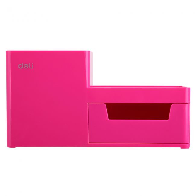 Suport birou 3 compartimente si sertar roz deli