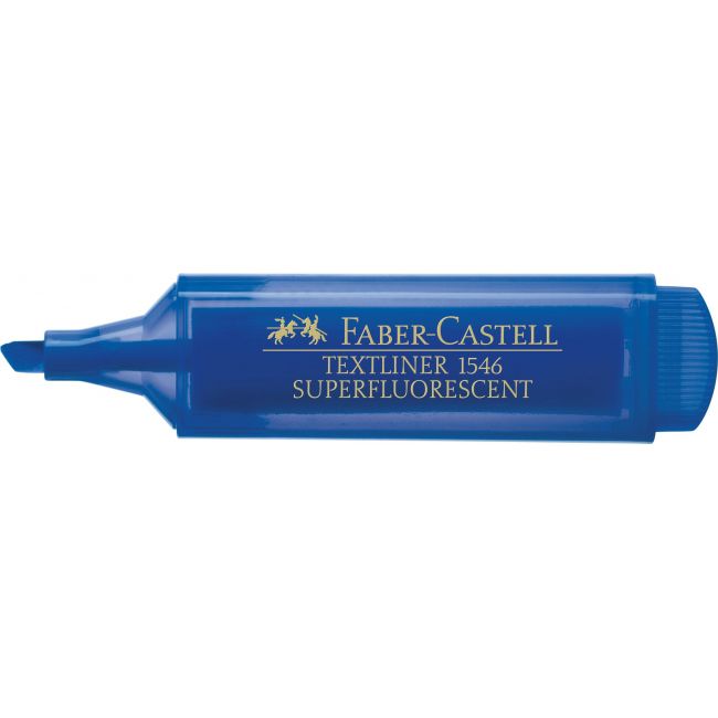 Textmarker albastru superfluorescent 1546 faber-castell