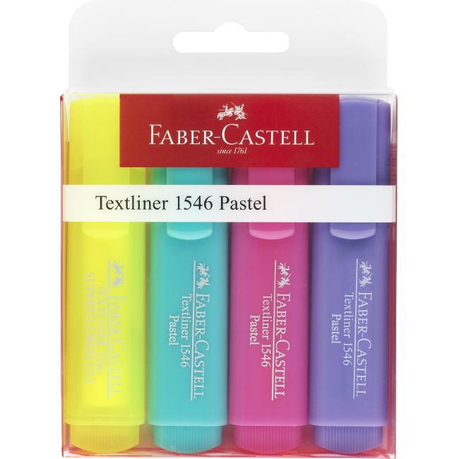 Textmarker set 4 pastel 1546 faber-castell