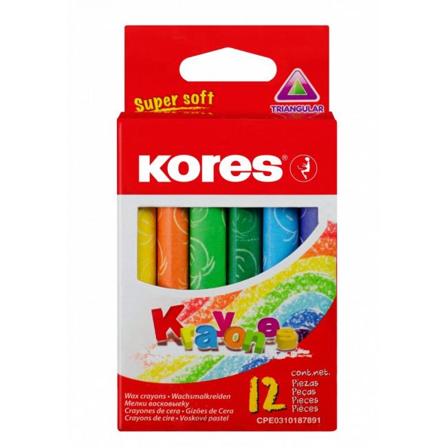 Creioane cerate 12 culori kores