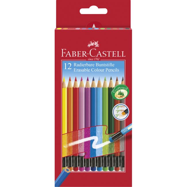 Creioane colorate cu guma eco faber-castell