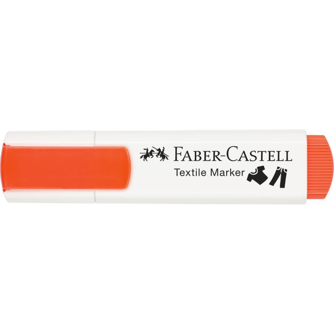 Marker textil portocaliu neon faber-castell