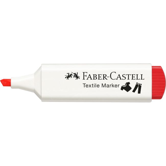 Marker textil rosu faber-castell
