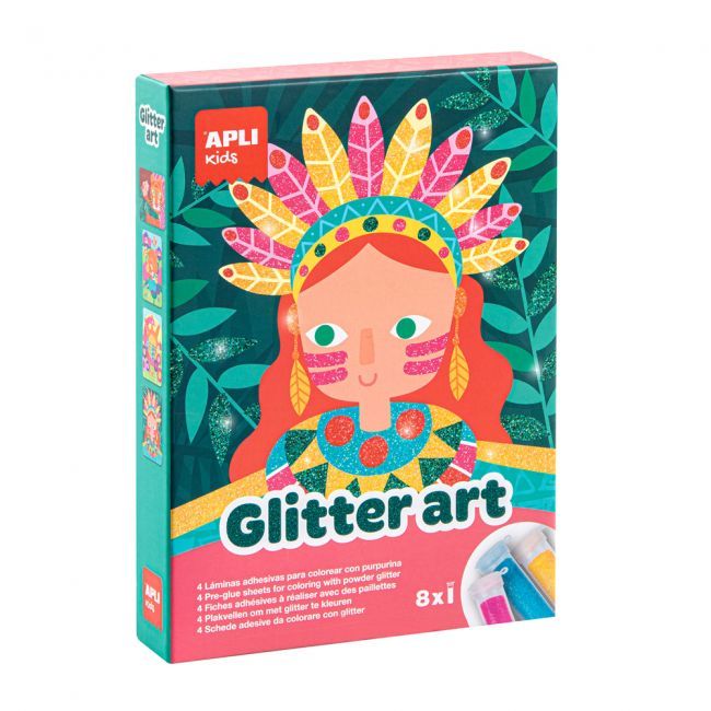 Joc glitter art, apli, 4 desene