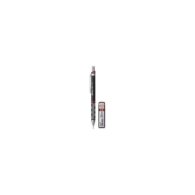 Blister creion mecanic 0.5mm negru tikky + mina rotring