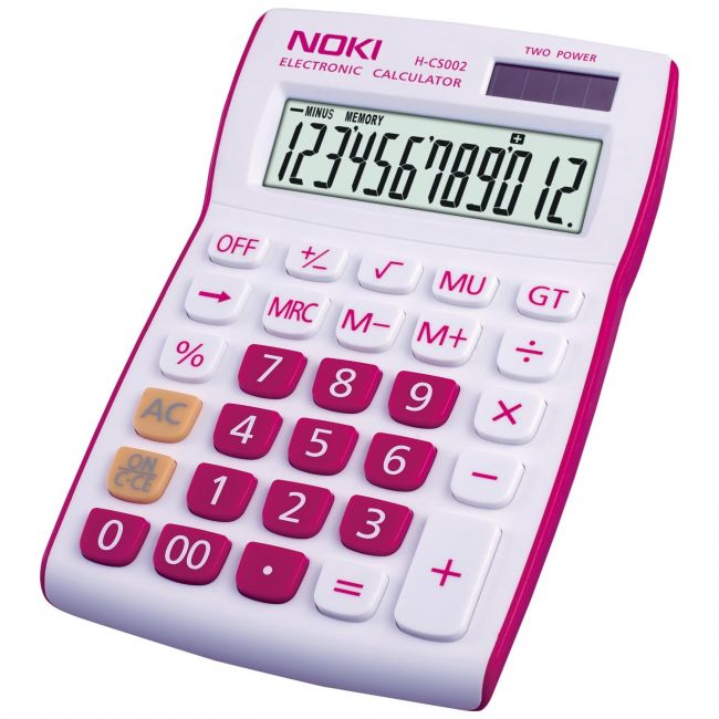 Calculator birou 12dig hcs002 alb/rosu noki