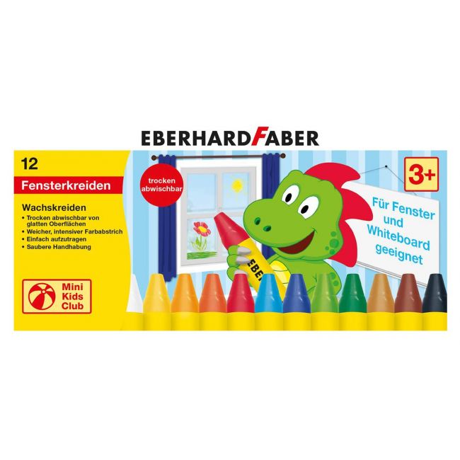 Creioane cerate pentru sticla 12 culori eberhard faber