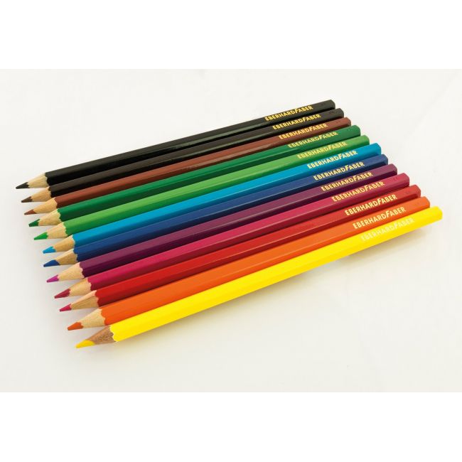 Creioane colorate 12 culori cutie metal eberhard faber