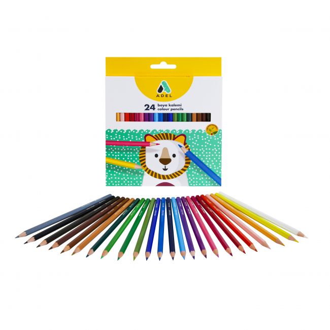 Creioane colorate 24 culori adel