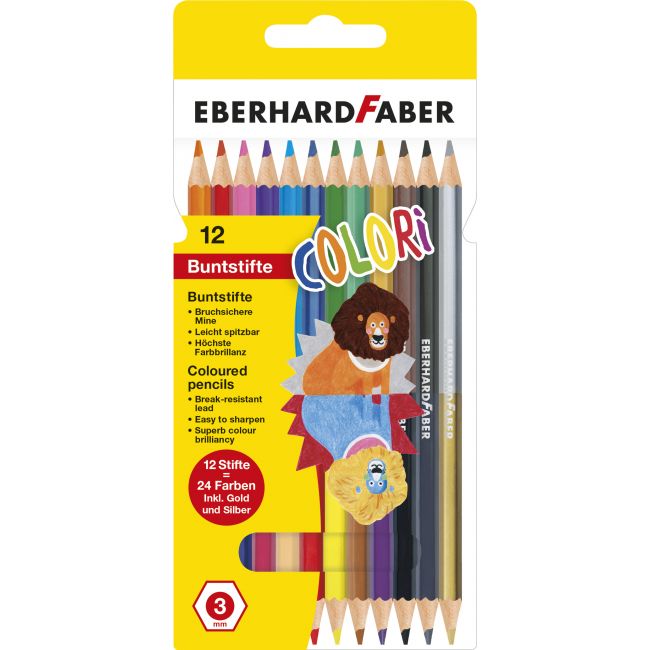 Creioane colorate bicolore 12*2 eberhard faber