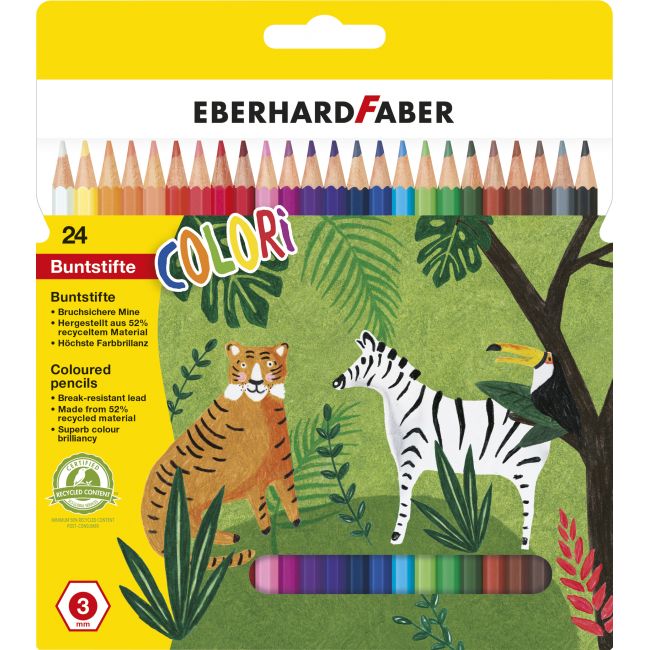 Creioane colorate plastic 24 culori eberhard faber
