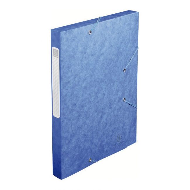 Mapa carton cu burduf si elastic 2.5cm albastru exacompta