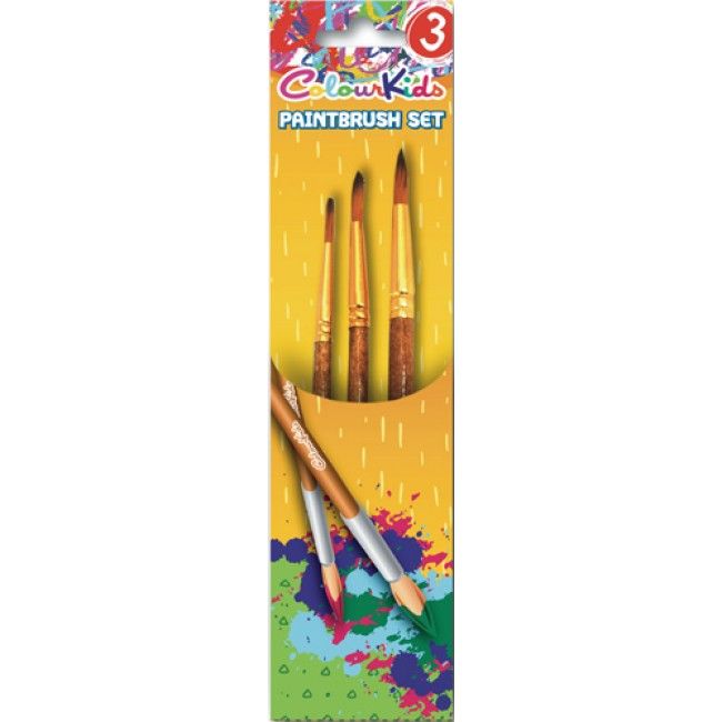 Pensule 3/set varf ascutit nr. 3/7/11 colour kids pigna