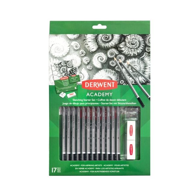 Set 17 buc creioane grafit 6b-5h pt incepatori derwent academy