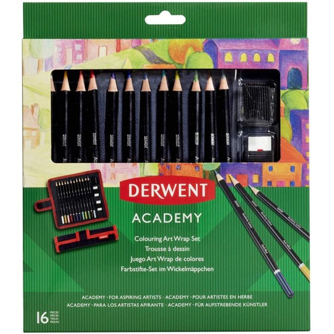 Set portbail creioane colorate 16 cul pt schite derwent academy