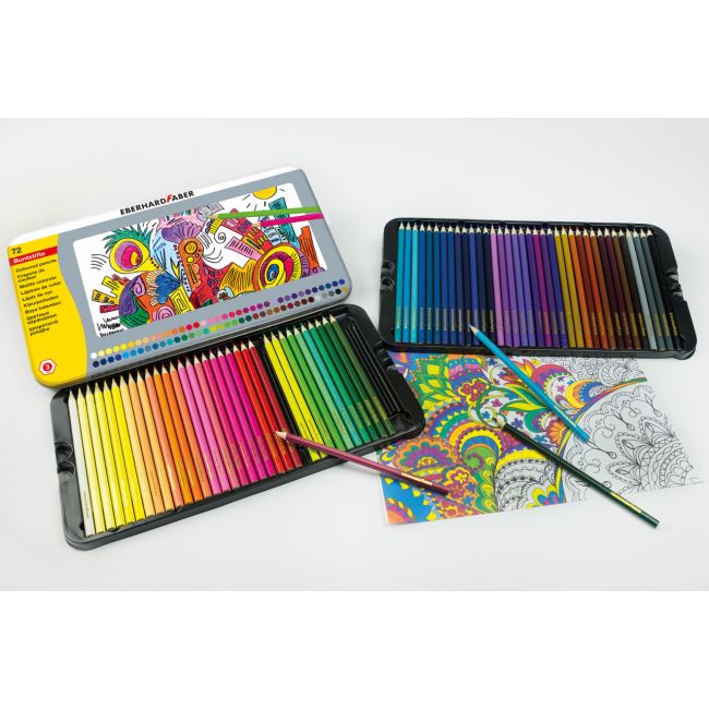 Creioane colorate 72 culori cutie metal eberhard faber