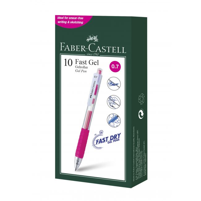 Pix cu gel 0.7mm fast gel roz faber-castell