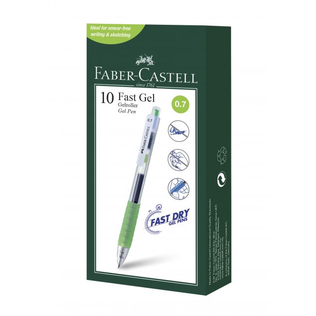 Pix cu gel 0.7mm fast gel vernil faber-castell