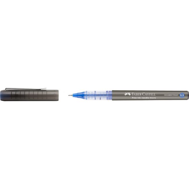 Roller free ink needle 0.5mm albastru faber-castell