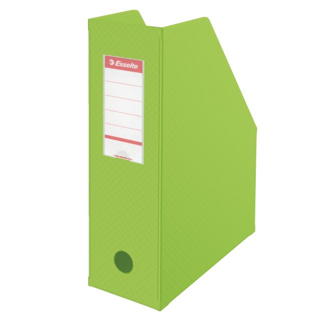 Suport documente plastic verde 10cm pliabil esselte
