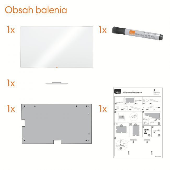 Whiteboard magnetic widescreen 70"(1561*883mm) nano clean nobo