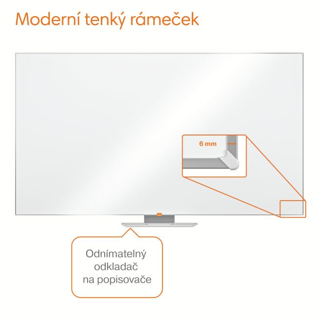 Whiteboard magnetic widescreen 85"(1894*1071mm) nano clean nobo