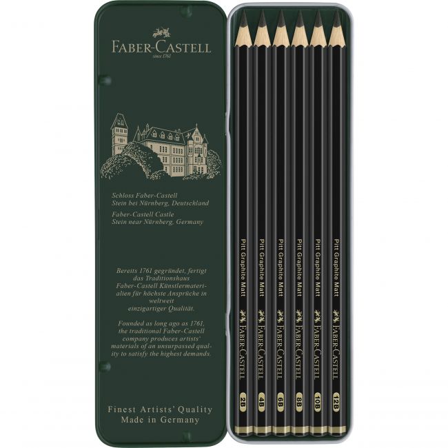 Set 6 buc creion grafit mat pitt faber-castell