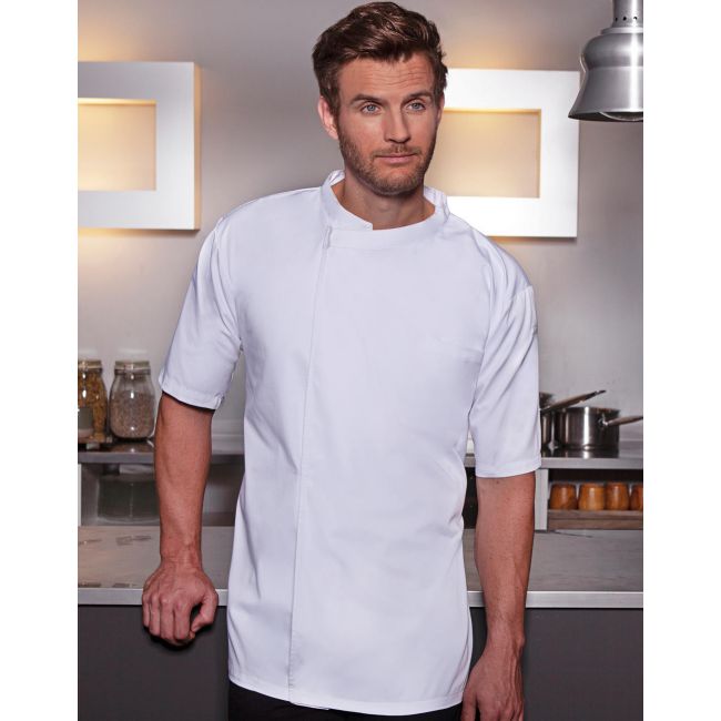 Chef's shirt basic short sleeve white marimea 3xl