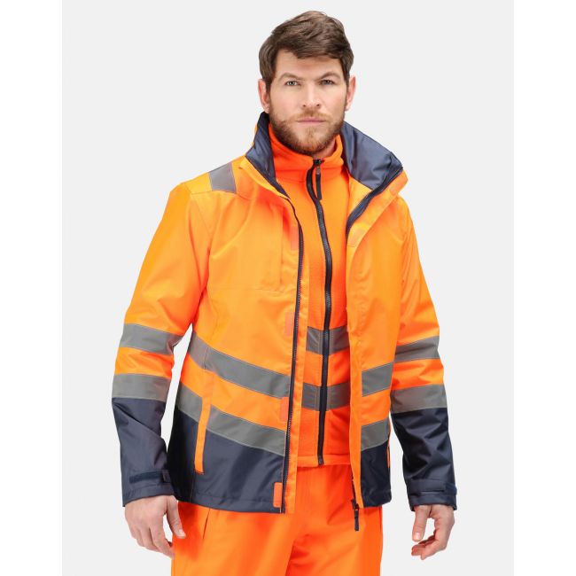 Pro hi vis 3-in-1 jacket orange/navy marimea m