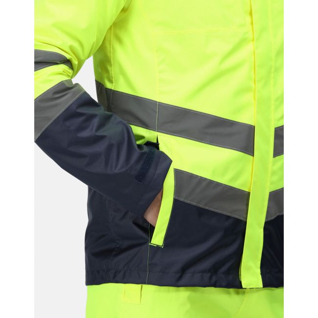 Pro hi vis 3-in-1 jacket yellow/navy marimea 2xl