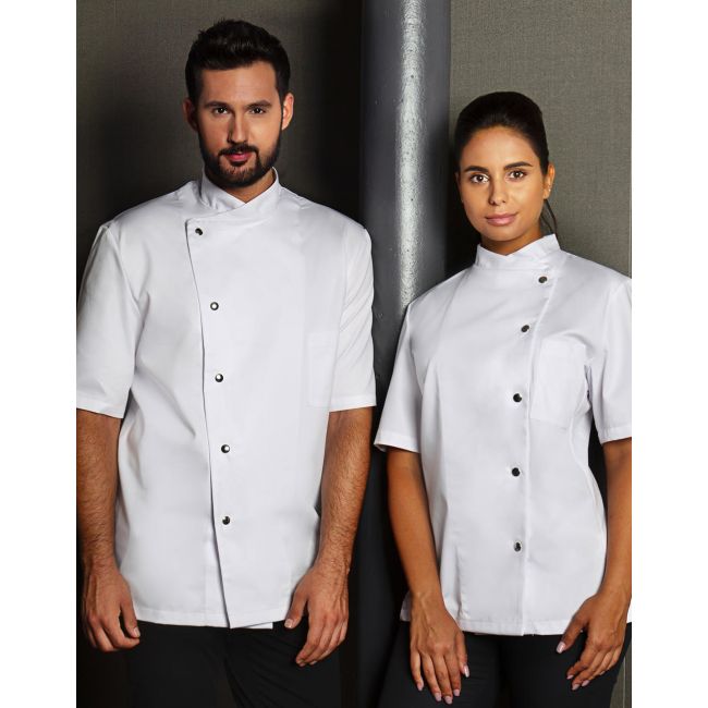 Chef jacket gustav short sleeve black marimea 46 (s)