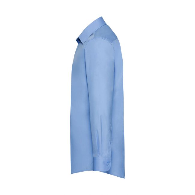 Poplin shirt long sleeve mid blue marimea 3xl (47"-48")