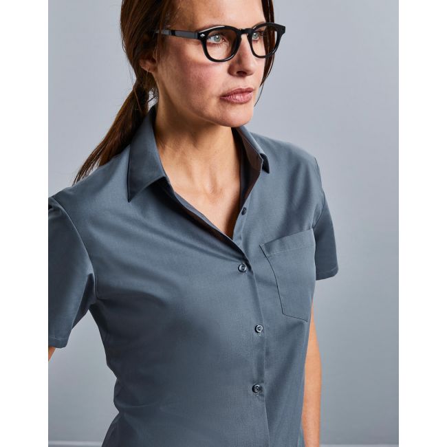 Ladies' poplin shirt turquoise marimea xs (34)
