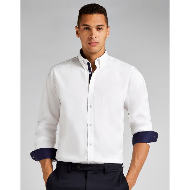 Tailored fit premium contrast oxford shirt navy/light blue marimea s